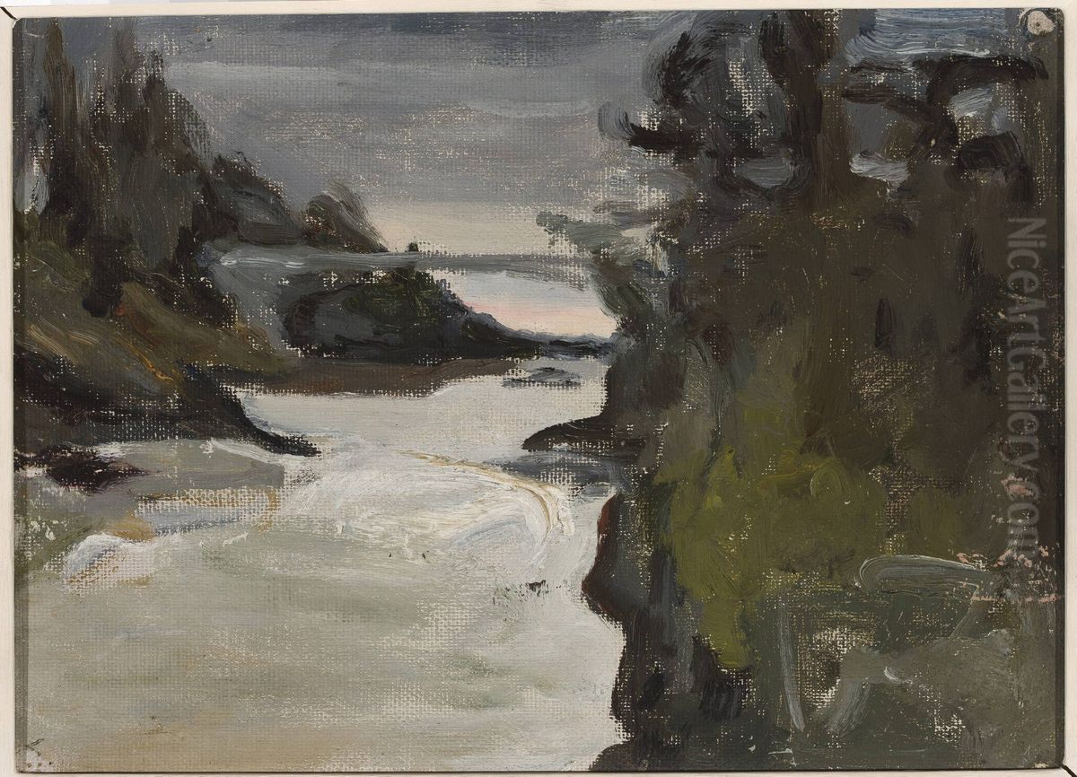 Imatra in the evening - Finland Oil Painting by Jan Ciaglinski