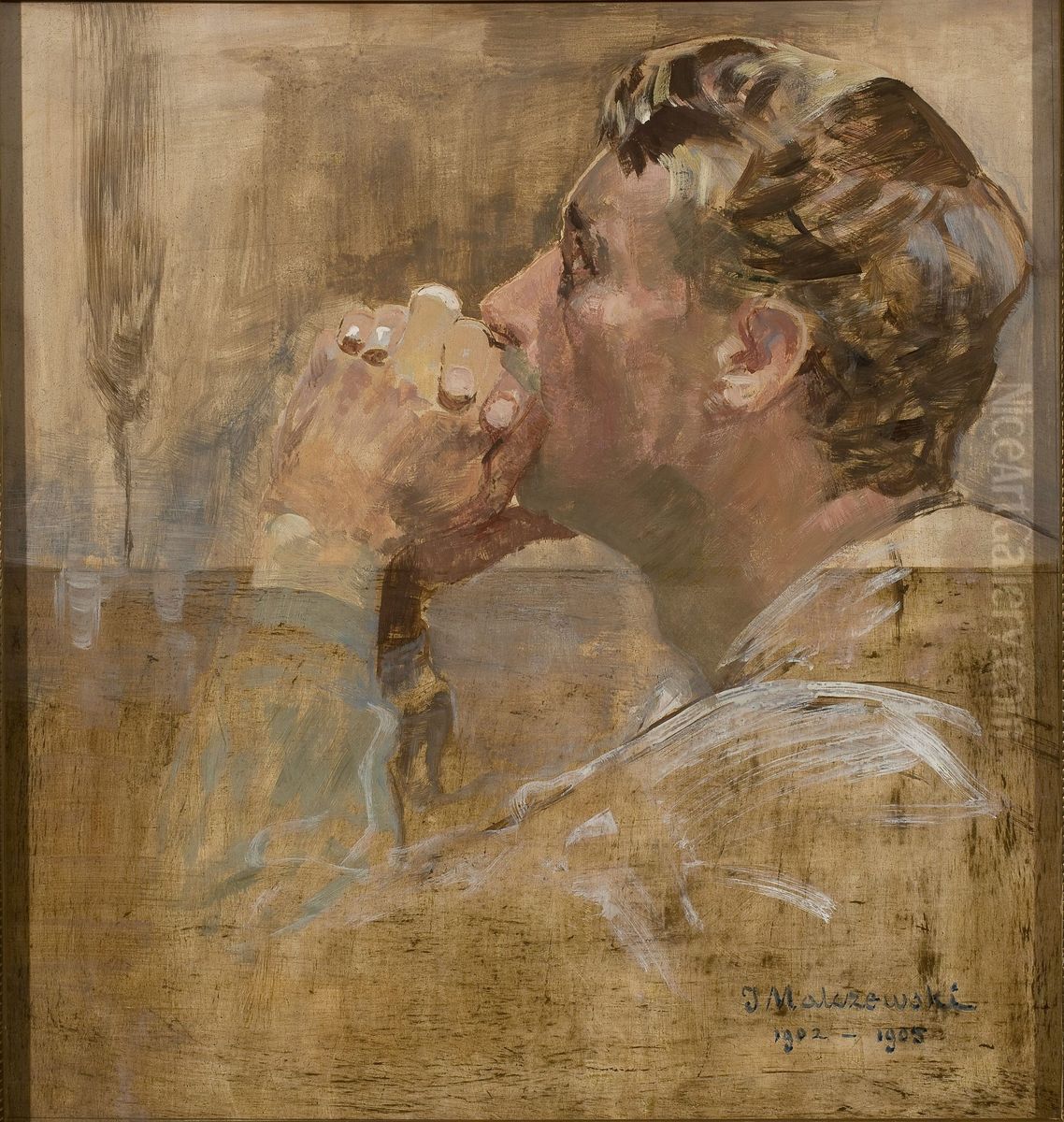 Praying man Oil Painting by Jacek Malczewski