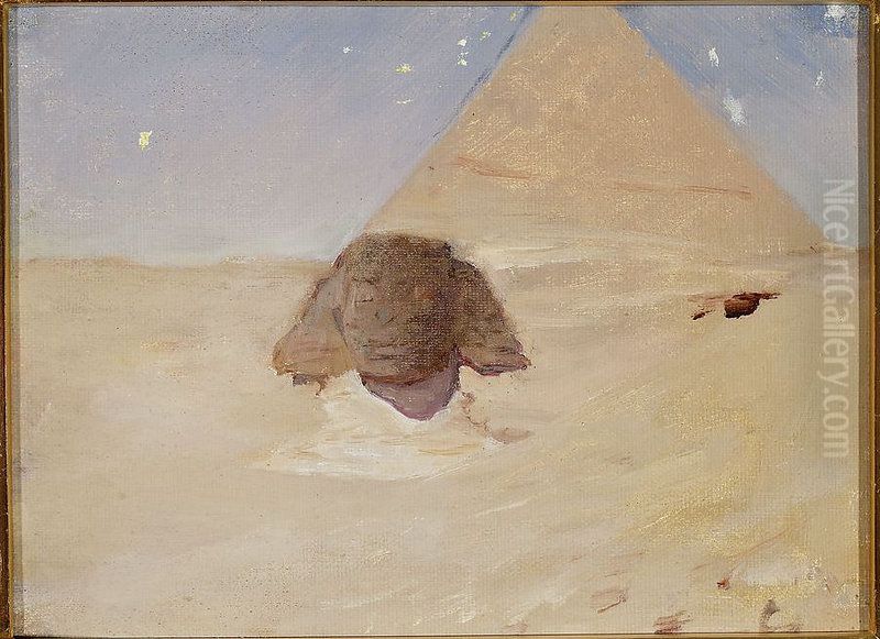 Sphinx at night. From the journey to Egypt Oil Painting by Jan Ciaglinski