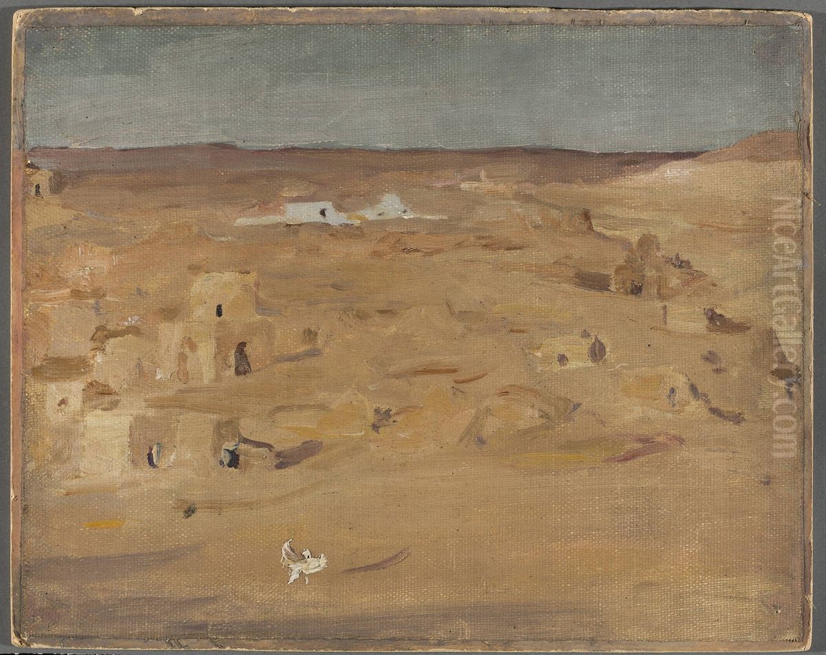 Graveyard in the desert. From the journey to Egypt Oil Painting by Jan Ciaglinski