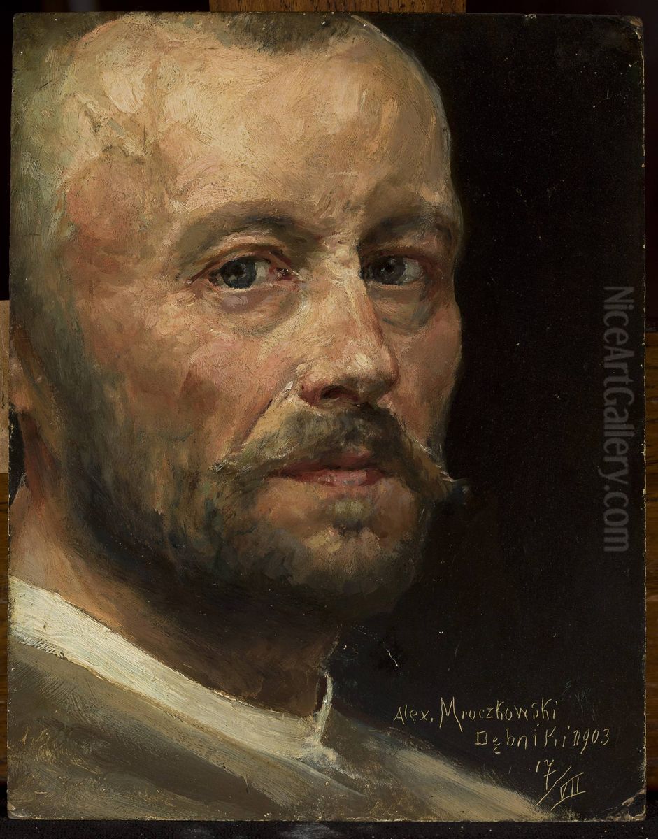 Self-portrait Oil Painting by Aleksander Mroczkowski