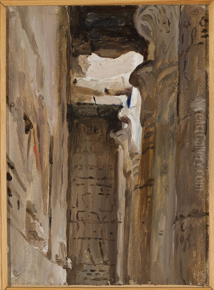 Temple. From the journey to Egypt Oil Painting by Jan Ciaglinski