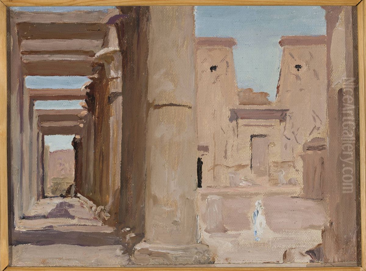 Temple. From the journey to Egypt Oil Painting by Jan Ciaglinski