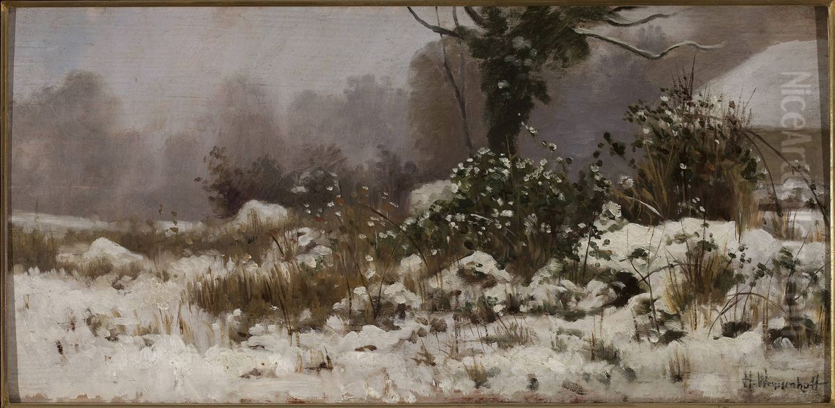 Winter landscape Oil Painting by Henryk Weyssenhoff