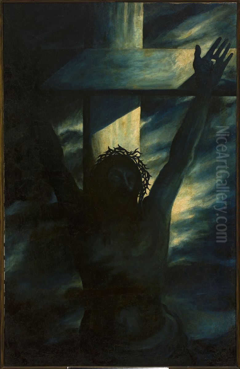 Christ on the Cross Oil Painting by Tadeusz Makowski