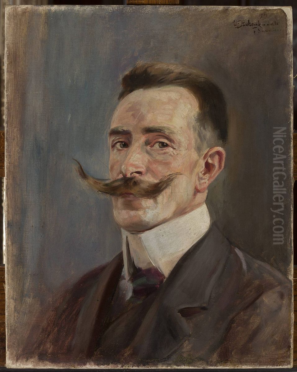 Portrait of a man (Sandecki?) Oil Painting by Waclaw Pawliszak