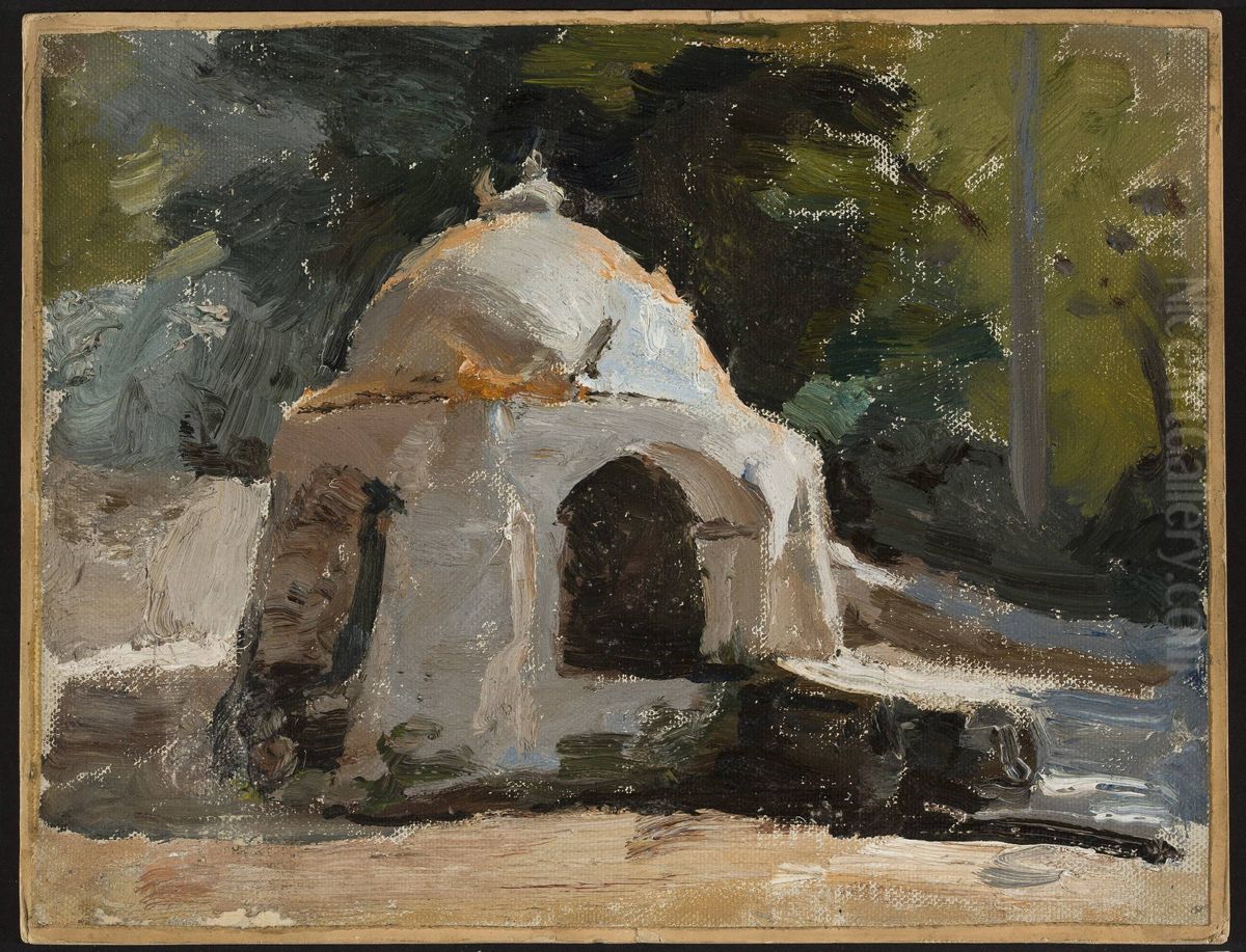 Corfu - fountain. From the journey to Greece Oil Painting by Jan Ciaglinski