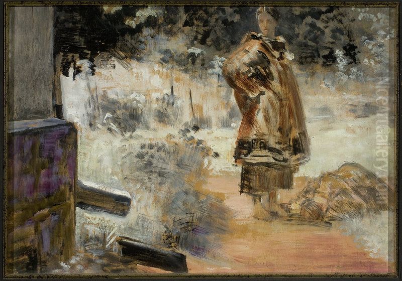 Poisoned water well, sketch Oil Painting by Jacek Malczewski