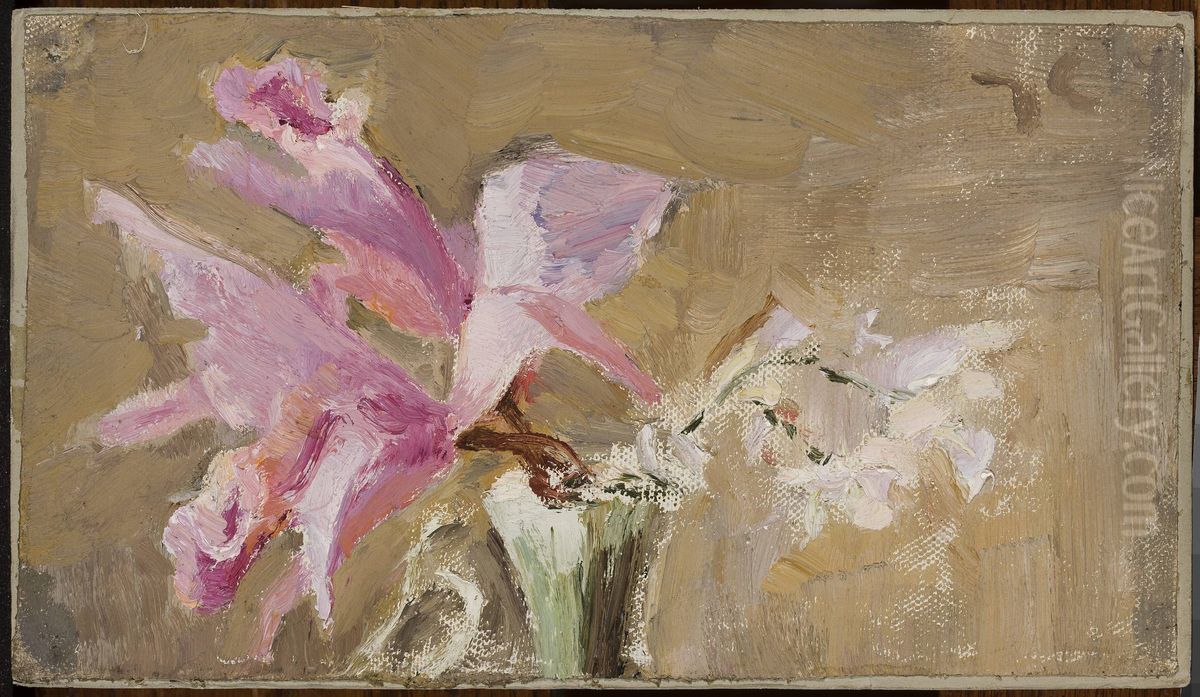 Orchid Oil Painting by Jan Ciaglinski