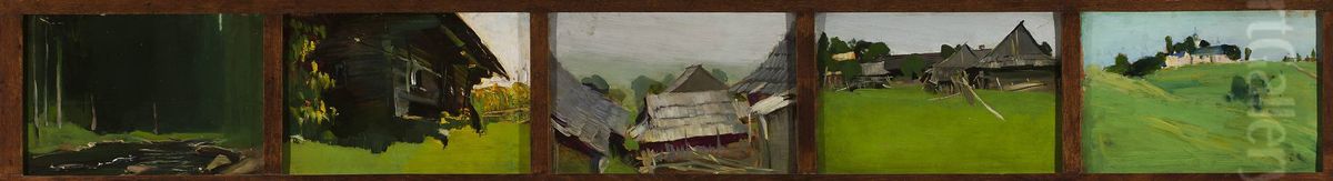 View from Istebna I-V Oil Painting by Konrad Krzyzanowski