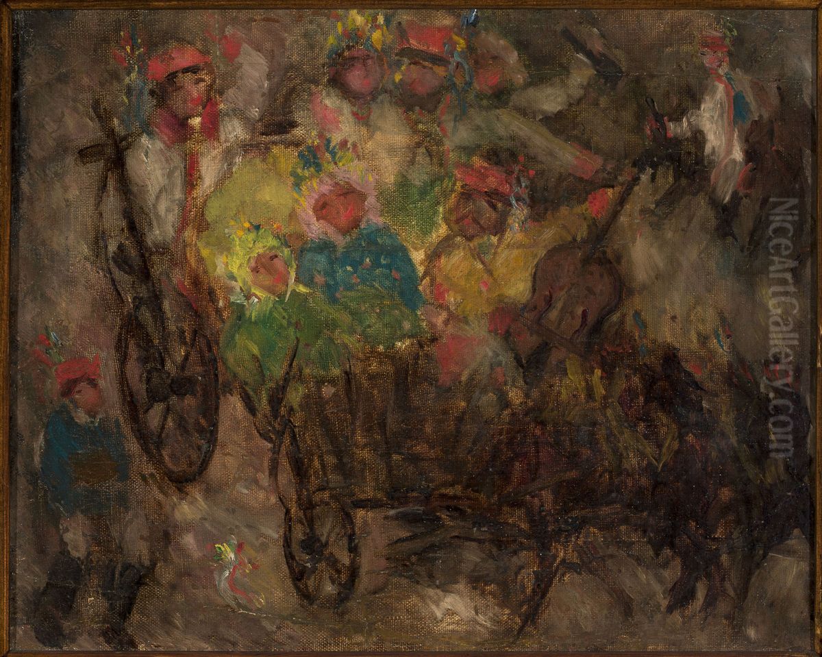 Krakow wedding Oil Painting by Tadeusz Makowski