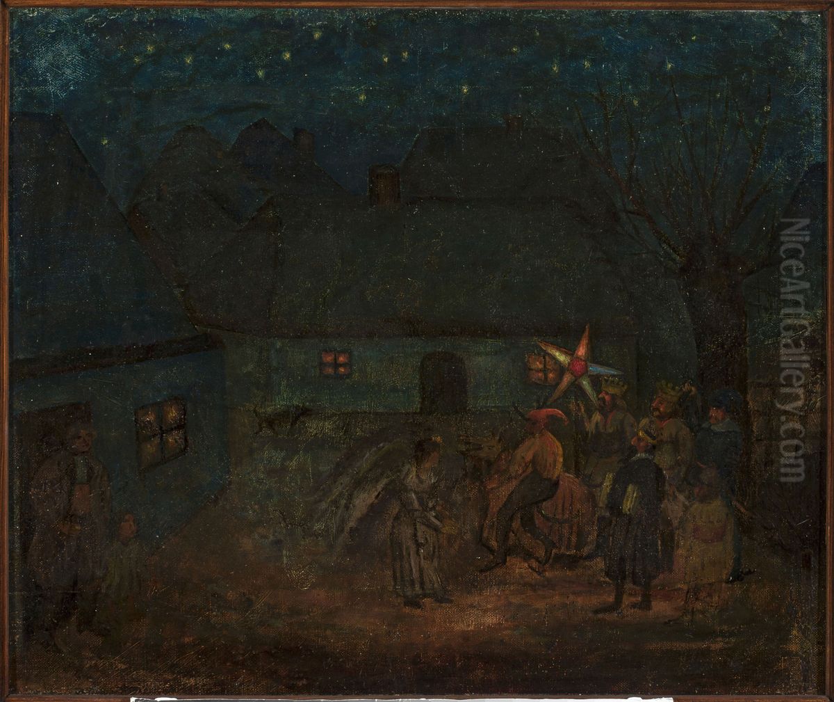 Krakow crib Oil Painting by Tadeusz Makowski