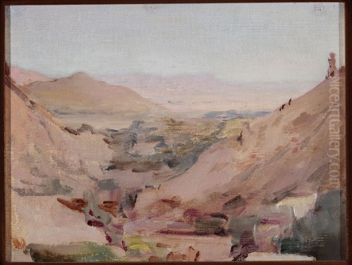 Remote Indian landscape. From the journey to India Oil Painting by Jan Ciaglinski