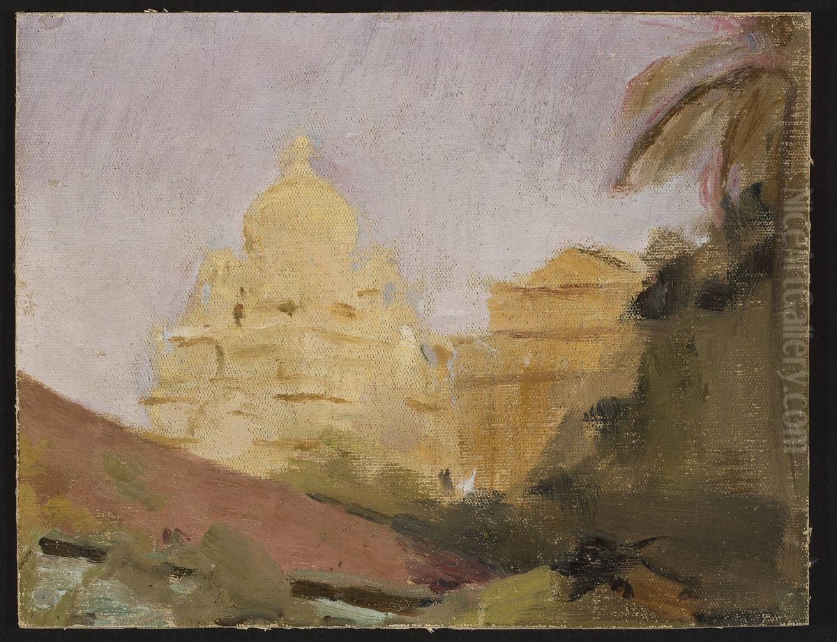 Mumbai - temple. From the journey to India Oil Painting by Jan Ciaglinski