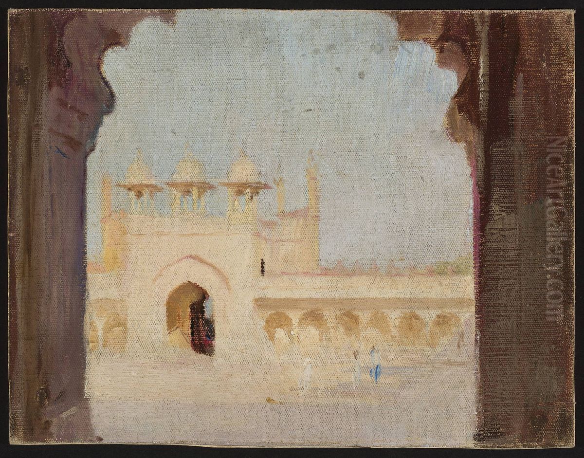 Agra - Palaces. From the journey to India Oil Painting by Jan Ciaglinski