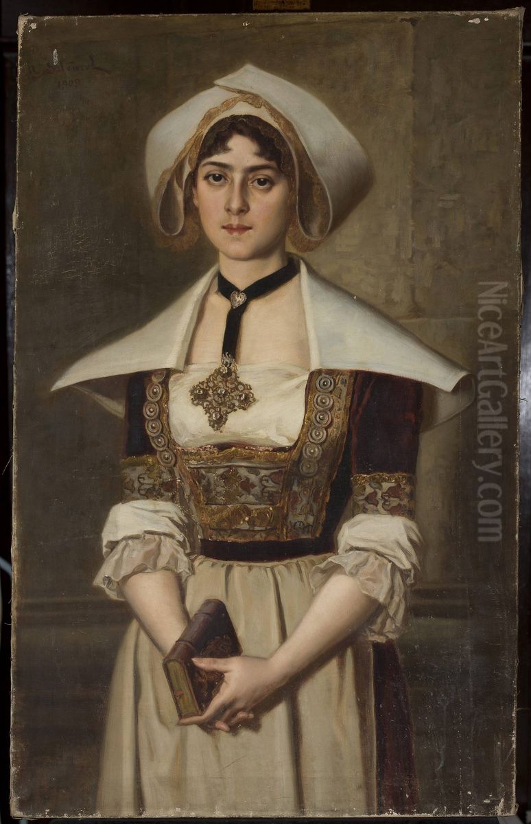 Breton woman Oil Painting by Maurycy Sztencel