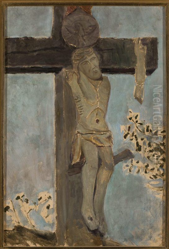 Christ on the Cross without hands Oil Painting by Tadeusz Makowski