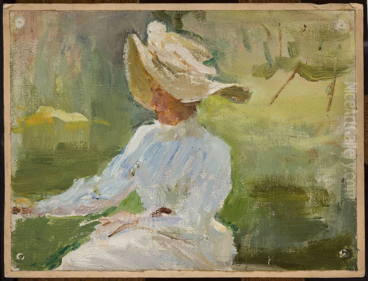 Portrait of Eugenia Alexandra Rubtsov, mother of the painter Rubtsov Oil Painting by Jan Ciaglinski