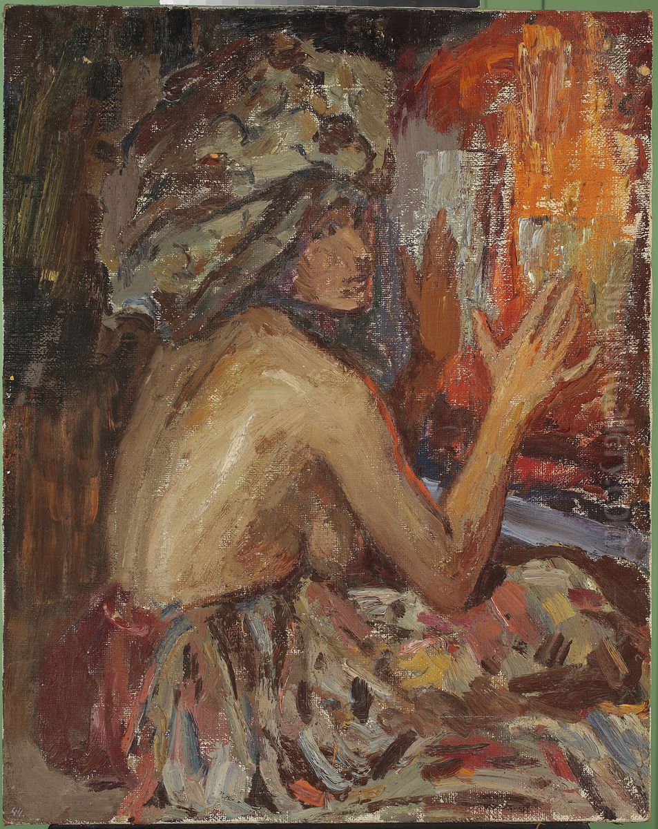 Fire Oil Painting by Jan Ciaglinski