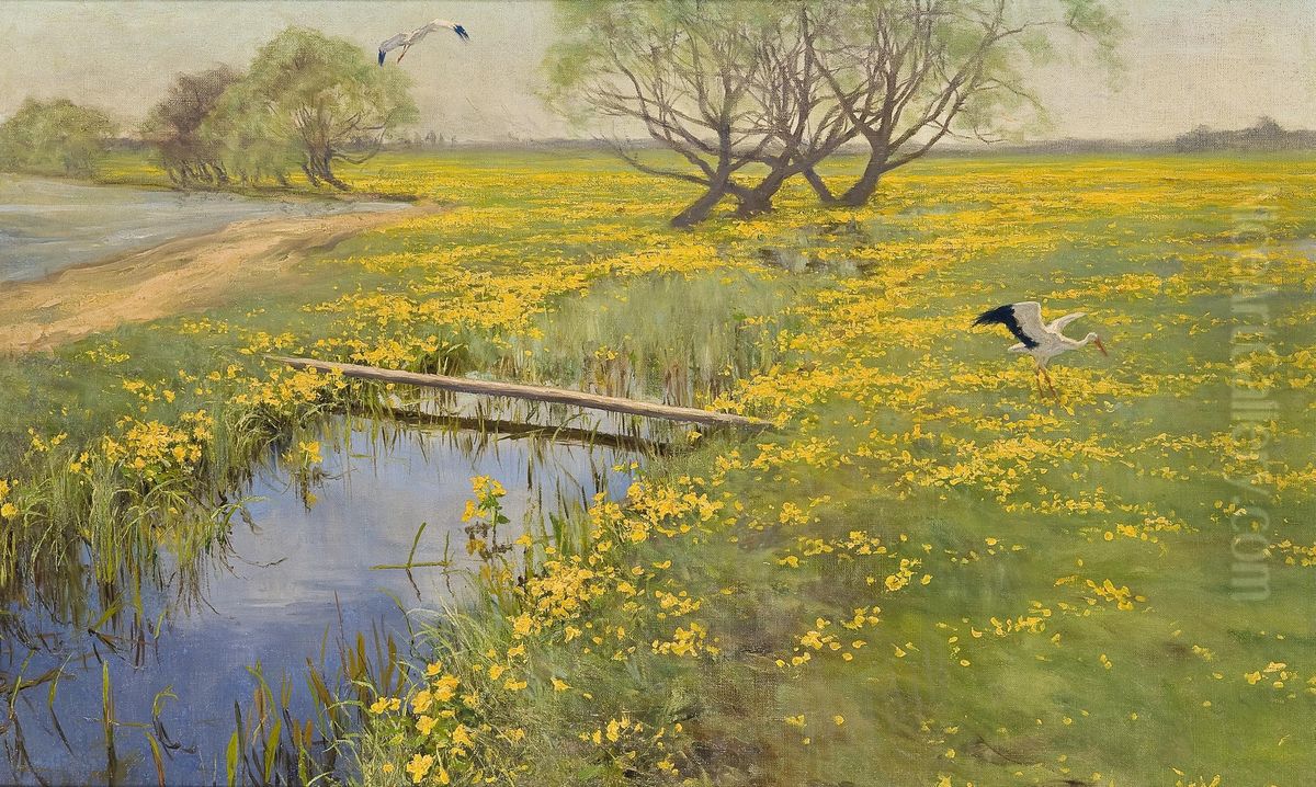 Springtime Oil Painting by Henryk Weyssenhoff