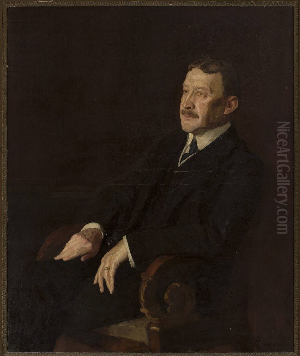 Portrait of Marian Sokolowski Oil Painting by Stanislaw Lentz