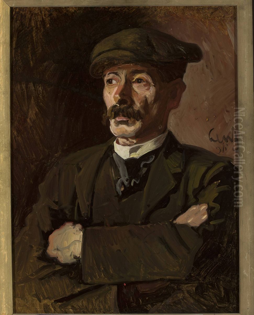 Worker Oil Painting by Stanislaw Lentz