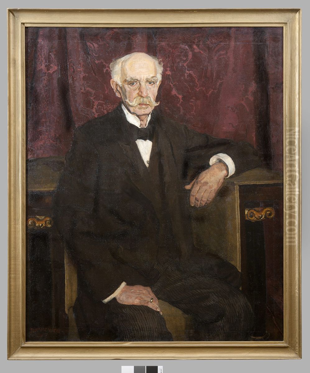 Portrait of Maksymilian Ehrenpreis Oil Painting by Jozef Mehoffer