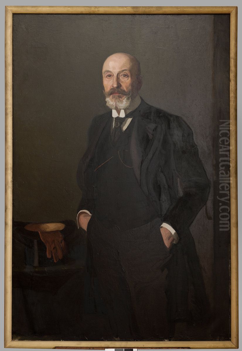 Portrait of Roman Narkiewicz-Jodko Oil Painting by Stanislaw Lentz