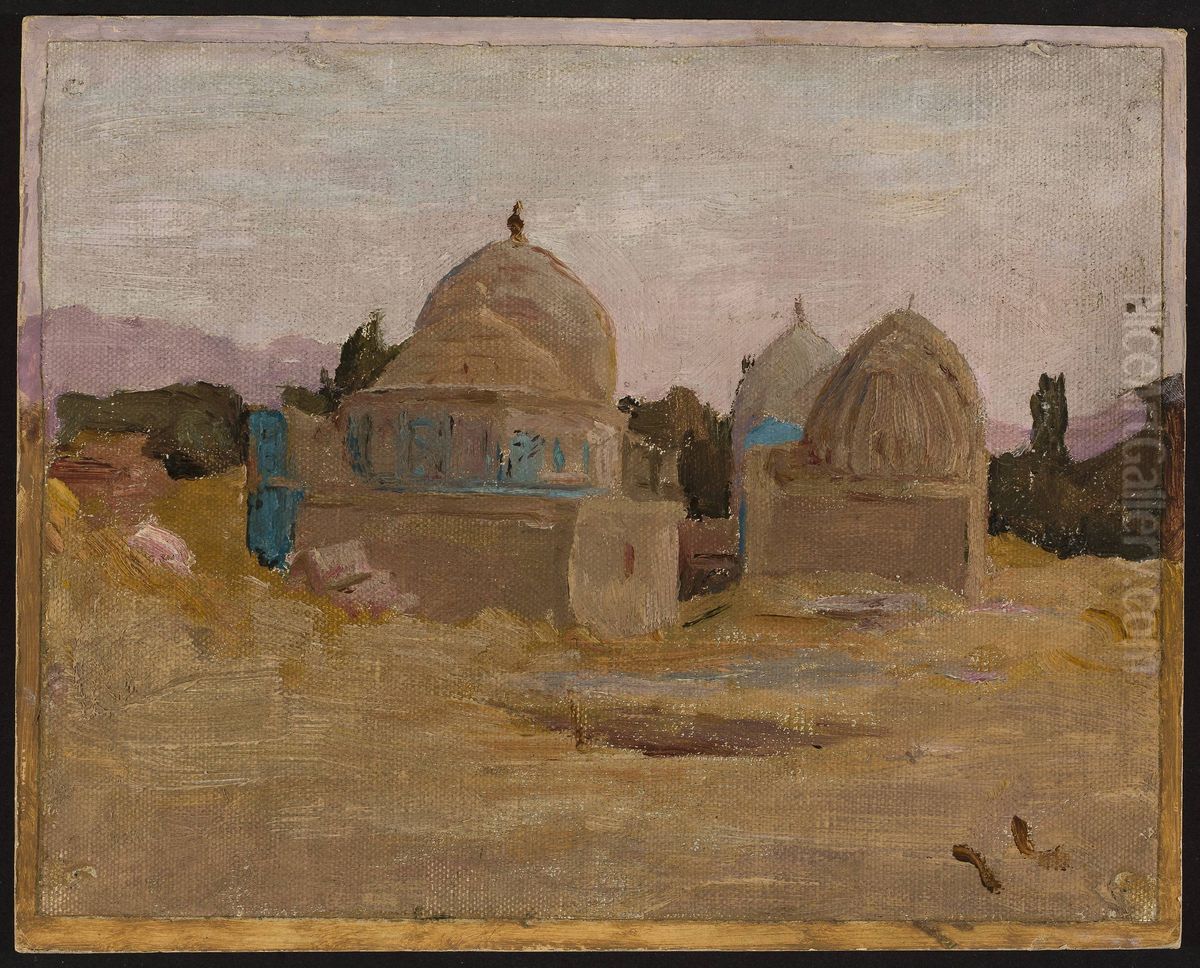 Samarkand - Shah-i-Zinda mosque From the journey to Turkestan Oil Painting by Jan Ciaglinski