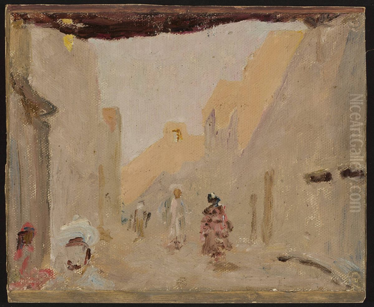 Old Tashkent in the evening. From the journey to Turkestan Oil Painting by Jan Ciaglinski