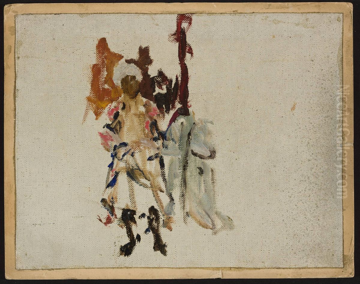 Turkestan - sketch of an inhabitant of Bukhara. From the journey to Turkestan Oil Painting by Jan Ciaglinski