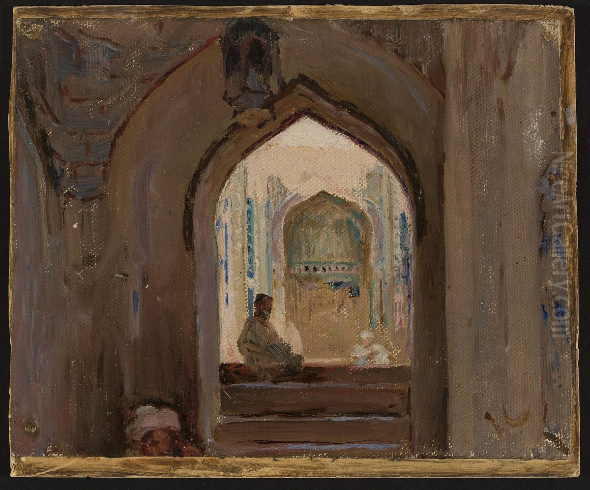 Samarkand. From the journey to Turkestan Oil Painting by Jan Ciaglinski