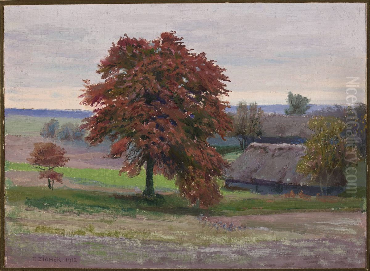 Wild pear tree Oil Painting by Teodor Ziomek