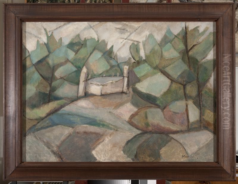 Green landscape Oil Painting by Tadeusz Makowski