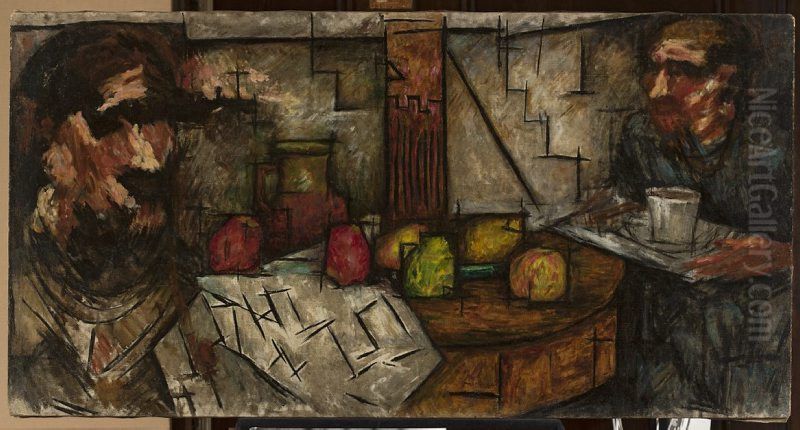 Afternoon snack Oil Painting by Tadeusz Makowski