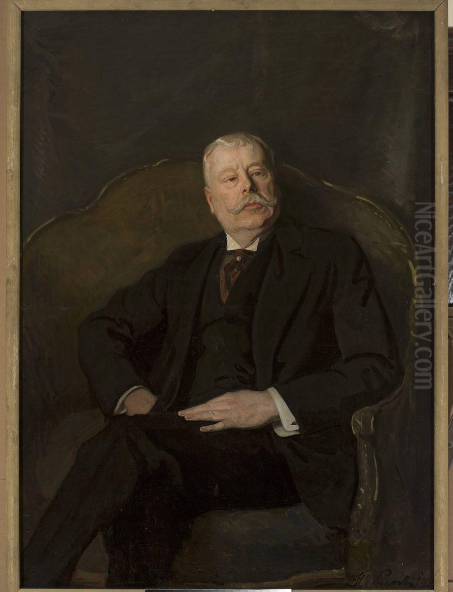 Portrait of Czeslaw Hornowski Oil Painting by Stanislaw Lentz