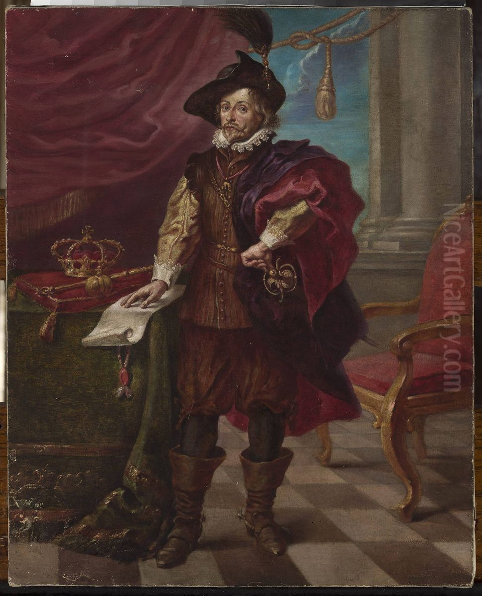 Wladyslaw IV Vasa, portrait project Oil Painting by Feliks Cichocki