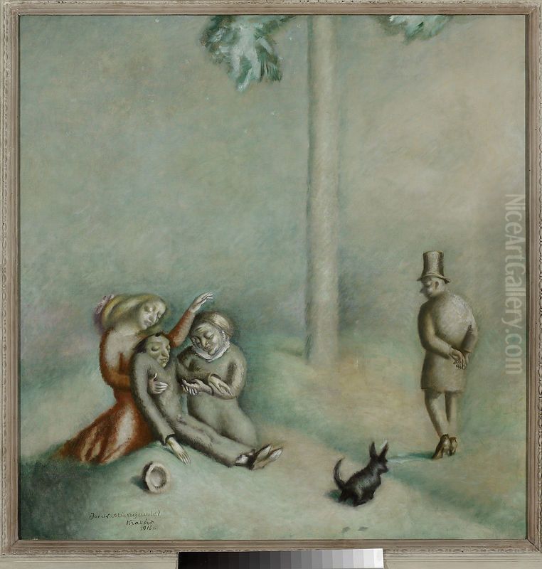 Laundering Oil Painting by Jacek Mierzejewski