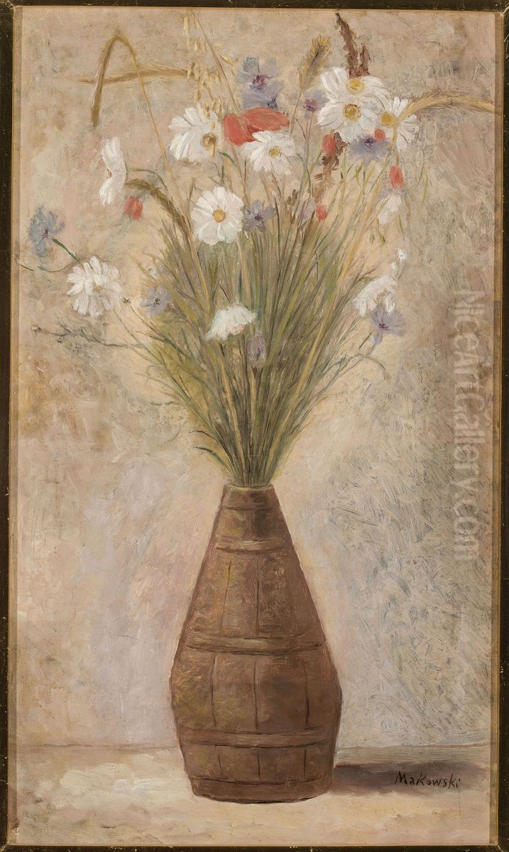Field flowers Oil Painting by Tadeusz Makowski
