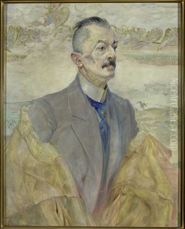 Portrait of August Sokolowski, historian Oil Painting by Jacek Malczewski