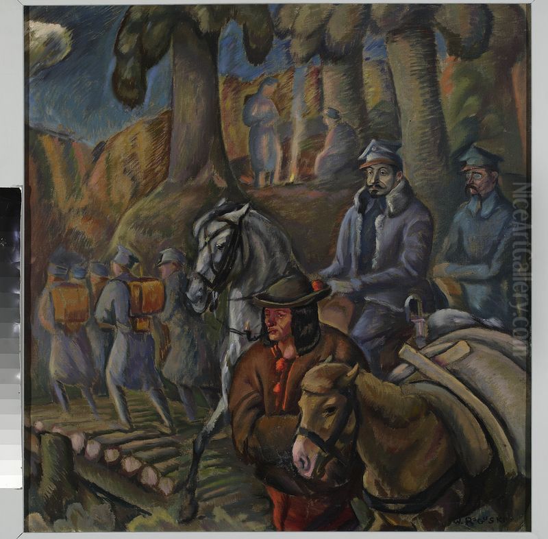 Haller and Minkiewicz in the Carpathians Oil Painting by Wladyslaw Roguski