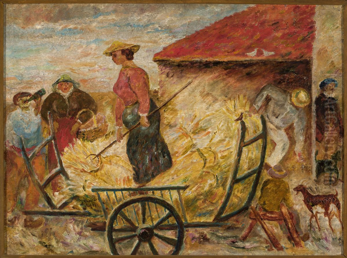 Zwozenie zboza Oil Painting by Tadeusz Makowski