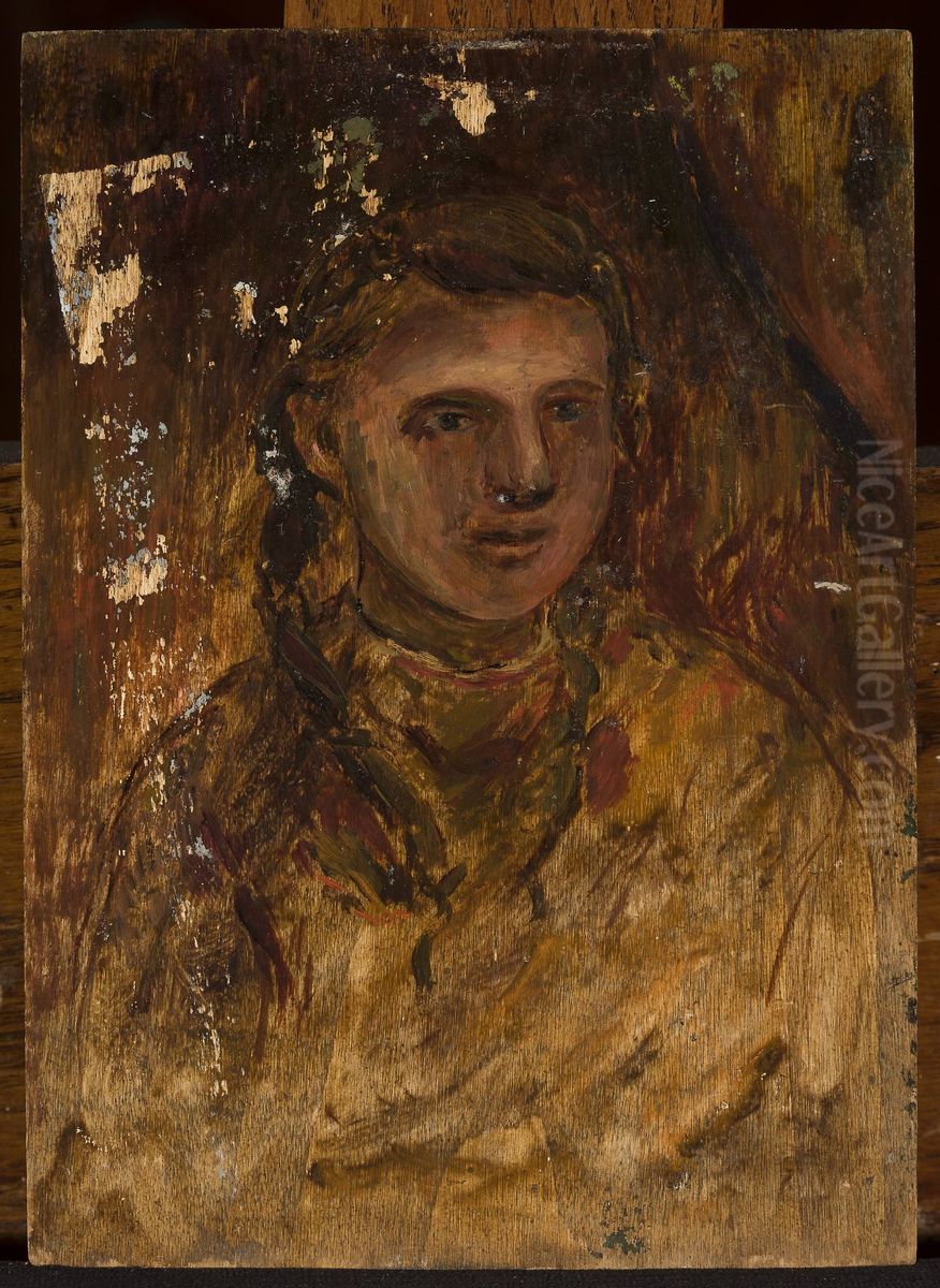 Study of a little girl Oil Painting by Tadeusz Makowski