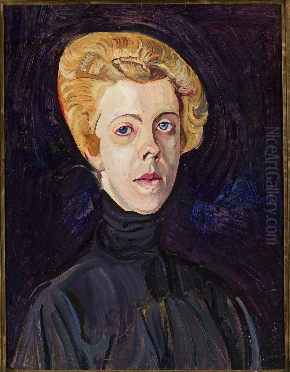 Portrait of Ms T. Oil Painting by Zygmunt Waliszewski