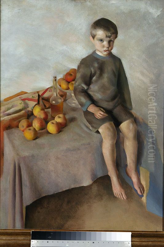 Jedrus i jablka Oil Painting by Jacek Mierzejewski