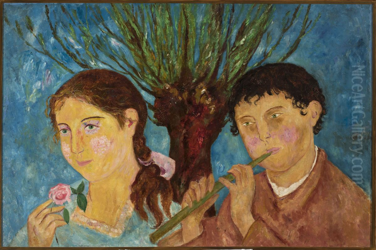 Bucolic Oil Painting by Tadeusz Makowski