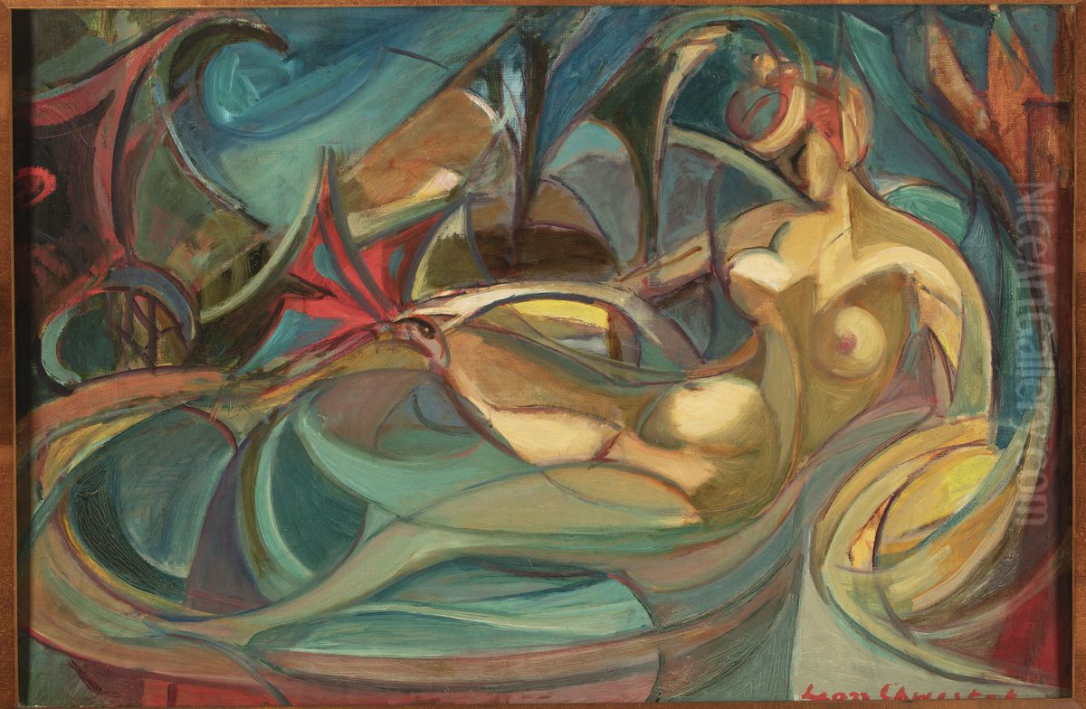 Bathing women Oil Painting by Leon Chwistek