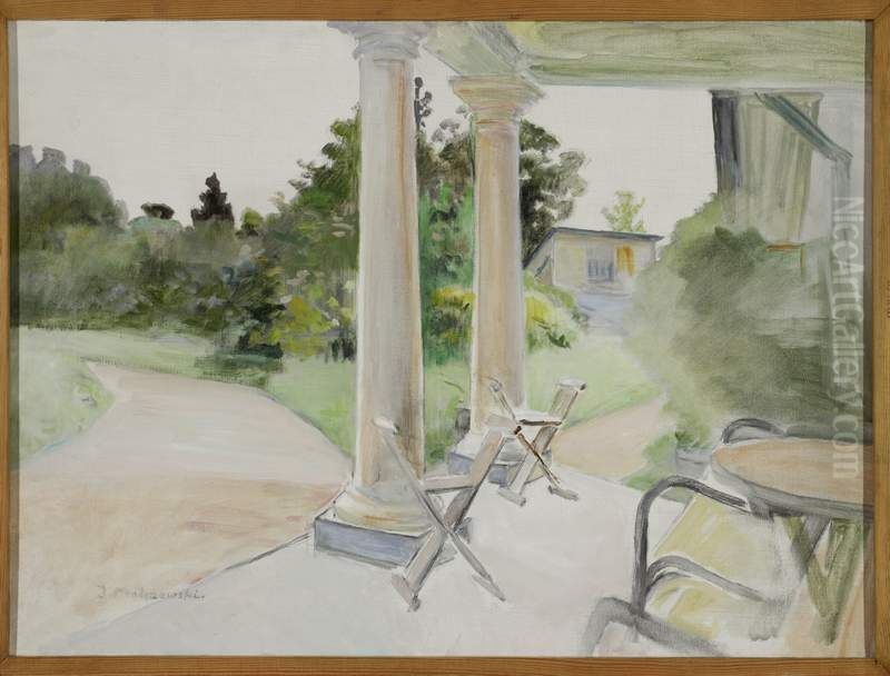 View from the porch in Luslawice Oil Painting by Jacek Malczewski