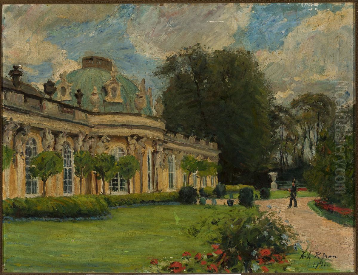 Sanssouci Palace in Potsdam Oil Painting by Fritz Rhein