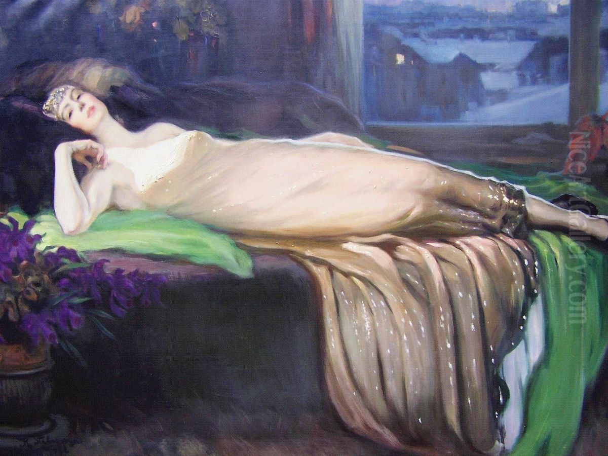 Portret Laury Pytlinskiej Oil Painting by Kazimierz Stabrowski